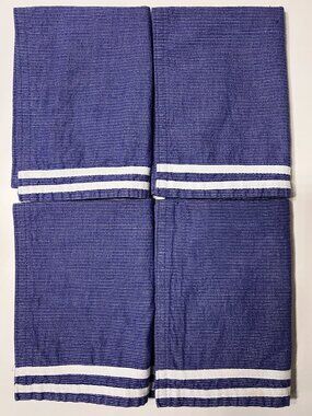 Avon Home Blue White Striped Cotton Placemats Set of 4 Nautical Coastal